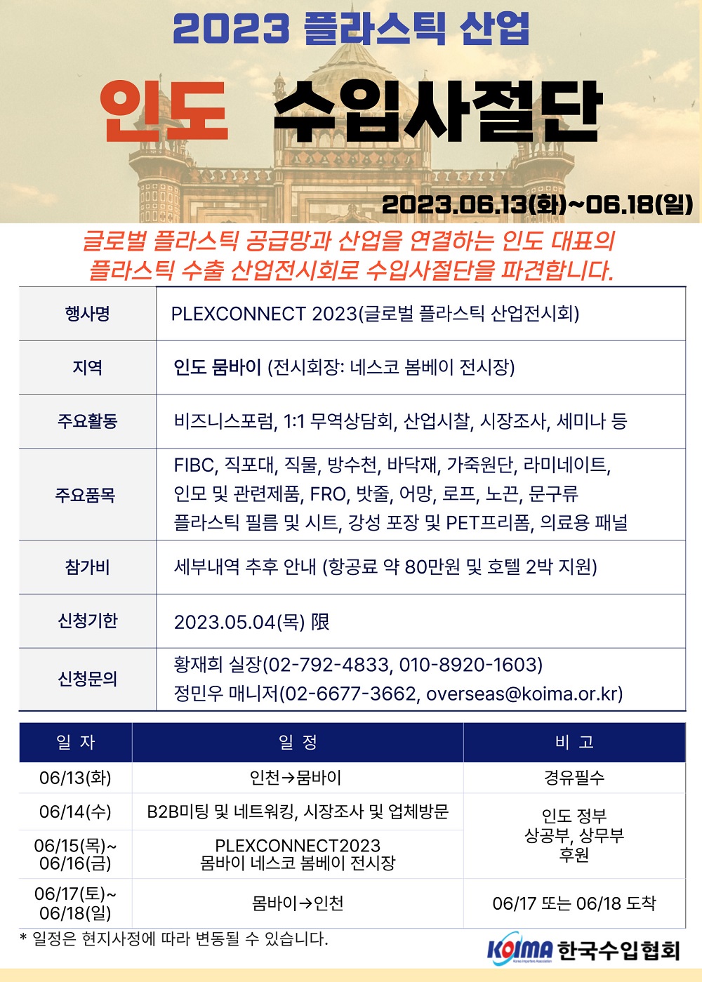2023 플라스틱 산업 인도 사절단 모집 공고