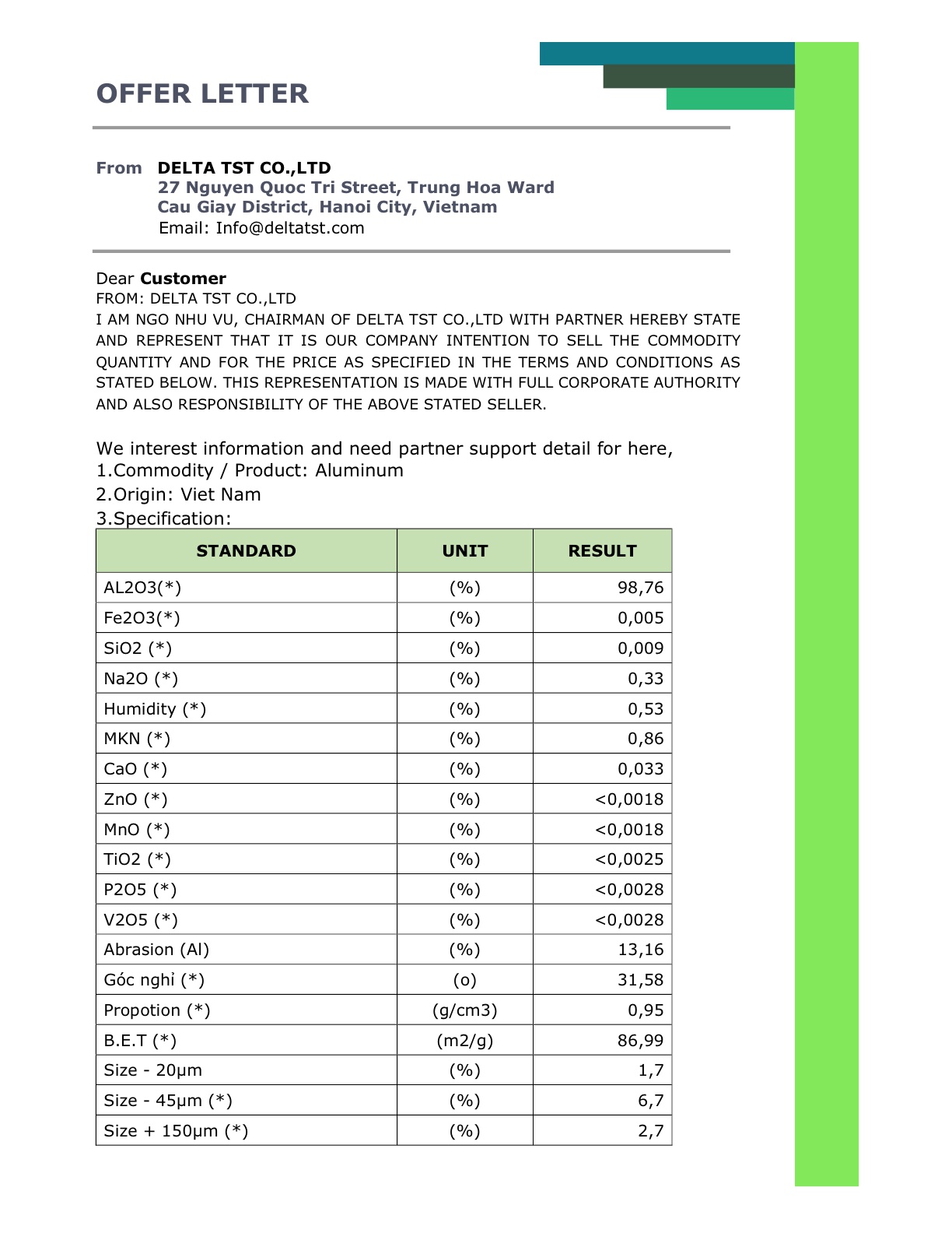 [주한베트남대사관] 베트남 알루미늄 수출업체 소개